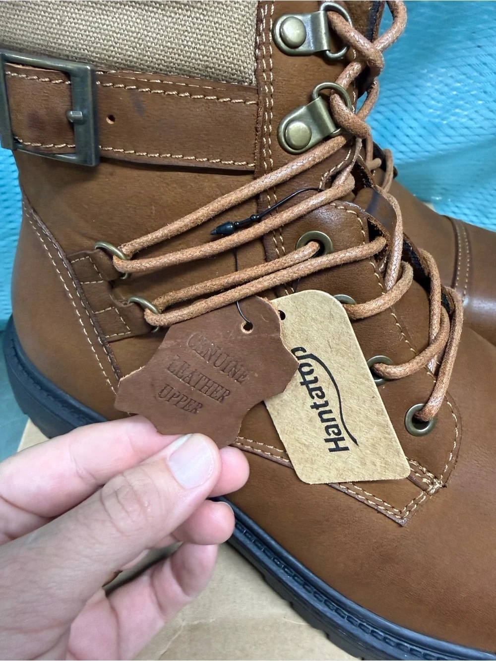 Brown Men’s Lace-Up Leather Work Boots